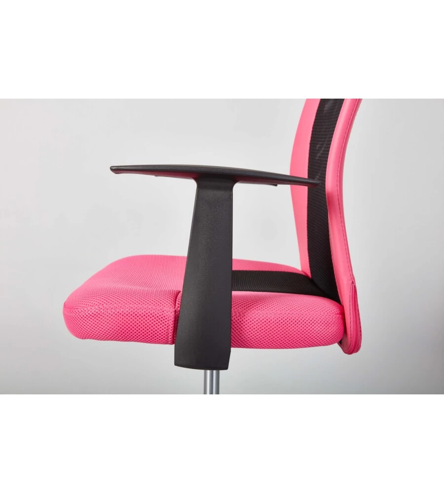 POLTRONCINA UFFICIO CON BRACCIOLI TRASPIRANTE ED ELEVABILE DA 85-95 CM